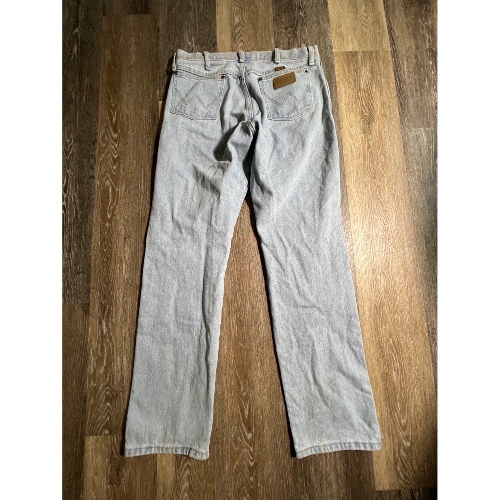 Wrangler Cowboy Cut Jeans Mens 34x34 Light Blue Good Straight Leg Denim - Picture 8 of 9